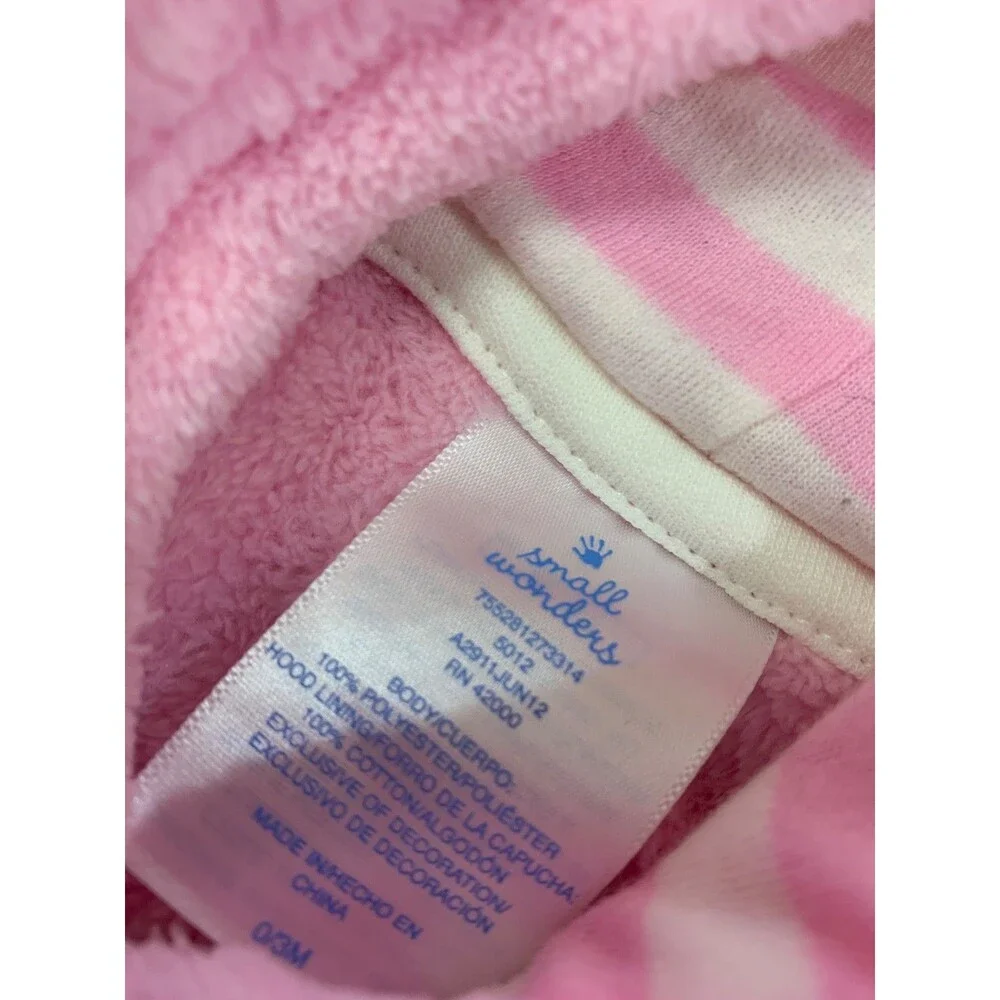SMALL WONDERS GIRLS FLEECE HOODIE SIZE 0-3 MONTHS